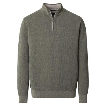 Casa Moda Troyer Quarter Zip Knit Leaf