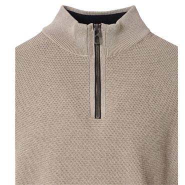 Casa Moda Troyer Quater Zip Knit Taupe
