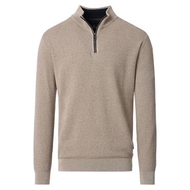 Casa Moda Troyer Quater Zip Knit Taupe