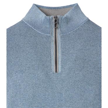 Casa Moda Troyer Quater Zip Knit Blue