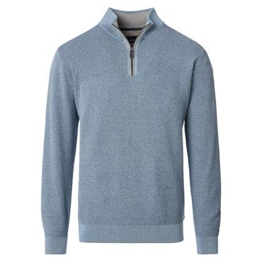 Casa Moda Troyer Quater Zip Knit Blue