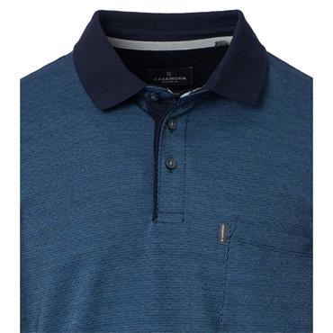 Casa Moda Long-sleeved polo shirt Blue
