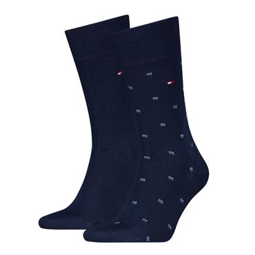 Tommy Hilfiger Micro Pattern 2 Pack Socks Navy