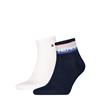 Tommy Hilfiger Quarter 2-Pack Sport TH Logo Socks Navy
