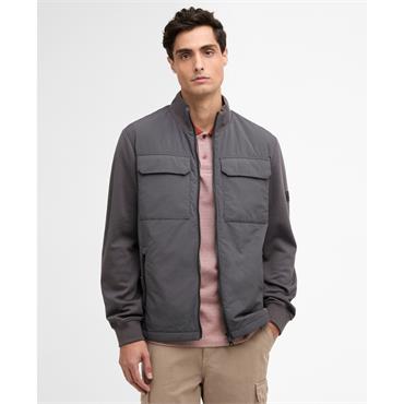 Barbour International Ethan Funnel-Neck Quilted Hybrid Charcoal