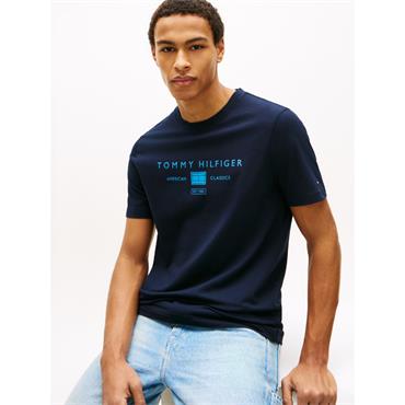 Tommy Hilfiger Brand Love Stack Mono Tee Navy