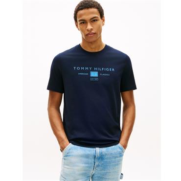 Tommy Hilfiger Brand Love Stack Mono Tee Navy