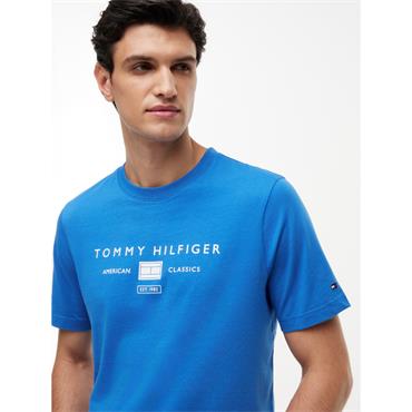 Tommy Hilfiger Brand Love Stack Mono Tee Blue Orbit