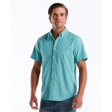Penguin Oxford Stretch Short Sleeve Shirt Aqua