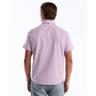 Penguin Oxford Stretch Short Sleeve Shirt Lavender