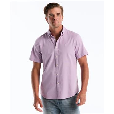 Penguin Oxford Stretch Short Sleeve Shirt Lavender