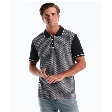 Penguin Diamond Jacquard Front Interlock Polo Saphire