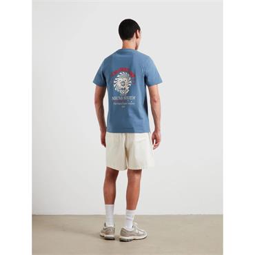 Farah Morween Back-Print Graphic Tee Blue Tide