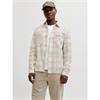 Jack & Jones Rayle Linen Check Overshirt Moonbeam