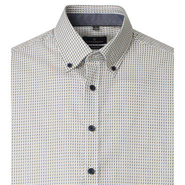 Casa Moda Print Short Sleeve Shirt Blue