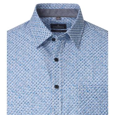 Casa Moda Print Short Sleeve Shirt Blue