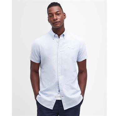 Barbour Striped Oxford Short Sleeve Shirt  Blue