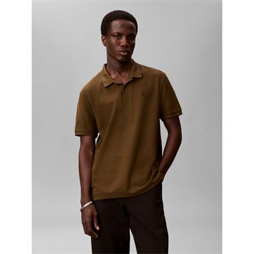 Calvin Klein Refined Pique Tipped Polo Green