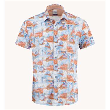 A Fish Named Fred Island Short Sleeve Shirt Orange