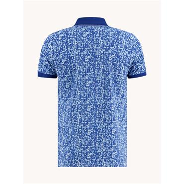 A Fish Named Fred Letters Polo Tee Cobalt