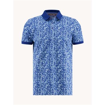 A Fish Named Fred Letters Polo Tee Cobalt