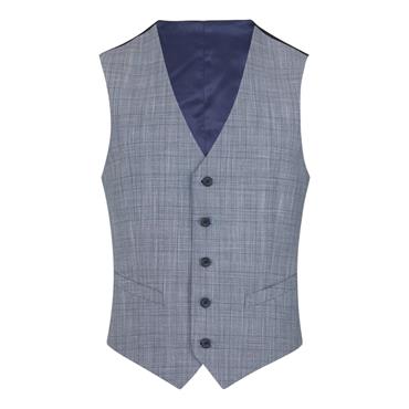 Daniel Grahame Daryl Check Waistcoat Grey