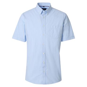 Casa Moda Stripe Short Sleeve Shirt Blue