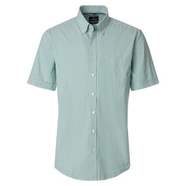 Casa Moda Stripe Short Sleeve Shirt Green