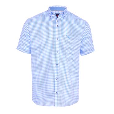 André Barrow Check Short Sleeve Shirt  Blue