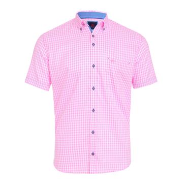 André Barrow Check Short Sleeve Shirt  Pink