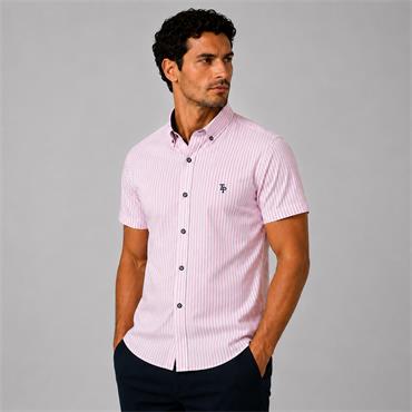 Tom Penn Shirt Sleeve Oxford Stripe Shirt Pink