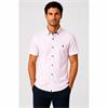 Tom Penn Shirt Sleeve Oxford Stripe Shirt Pink