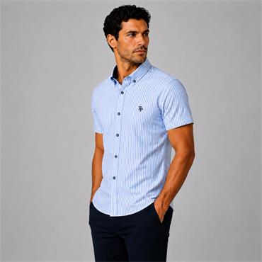 Tom Penn Shirt Sleeve Oxford Stripe Shirt Sky