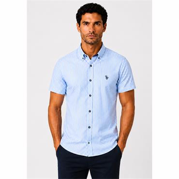 Tom Penn Shirt Sleeve Oxford Stripe Shirt Sky