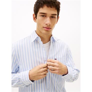 Tommy Jeans Stripe Oxford Shirt Blue
