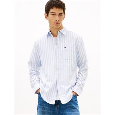 Tommy Jeans Stripe Oxford Shirt Blue