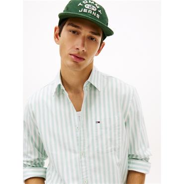 Tommy Jeans Stripe Oxford Shirt Green