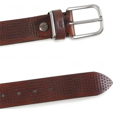 Miguel Bellido Punched Leather Jeans Belt Tan