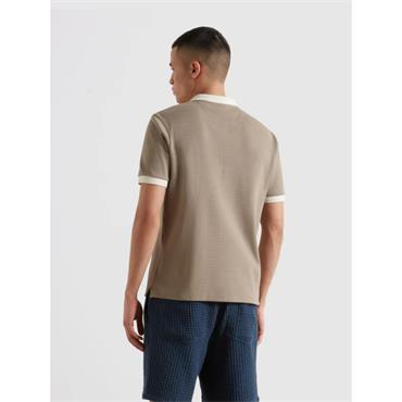 Farah Clement Textured Polo Tee Stone