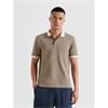 Farah Clement Textured Polo Tee Stone