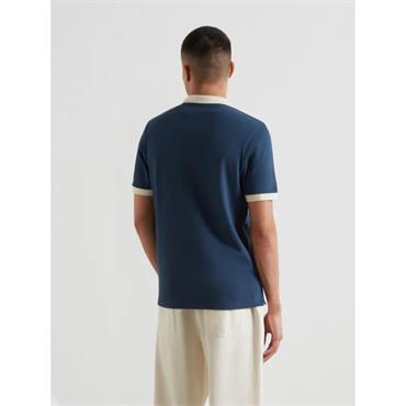Farah Clement Textured Polo Tee Aegean
