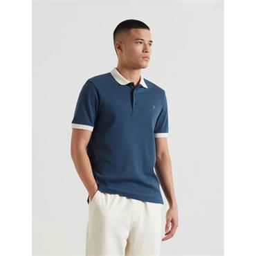 Farah Clement Textured Polo Tee Aegean