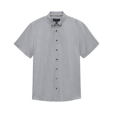 Bugatti Print Short Sleeve Shirt Beige