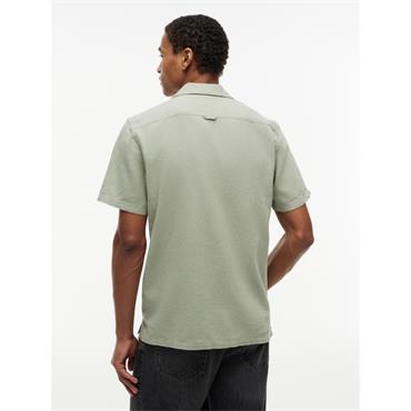 Tommy Jeans Linen Short Sleeve Shirt Olive