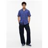 Tommy Jeans Linen Short Sleeve Shirt Blue Storm
