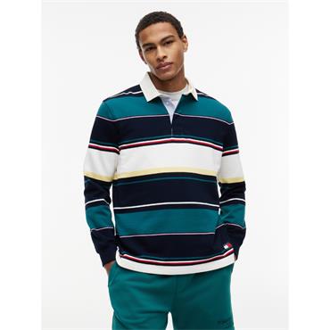 Tommy Jeans Stripe Rugby Shirt Navy