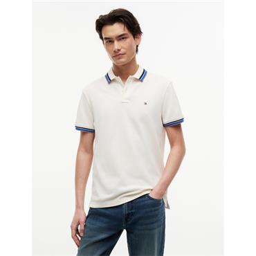 Tommy Hilfiger Contrast Collar Cuff Polo Ivory