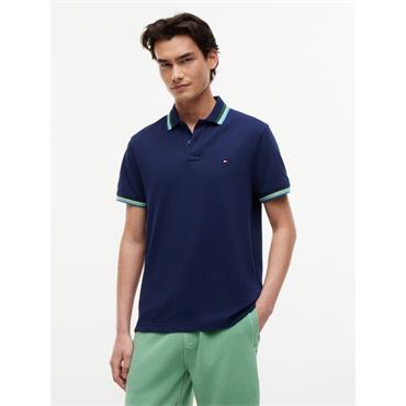 Tommy Hilfiger Contrast Collar Cuff Polo Navy