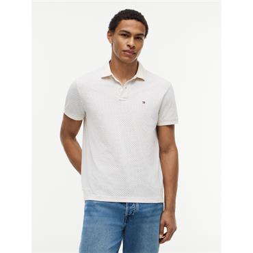 Tommy Hilfiger Micoprint Pique Polo Ivory