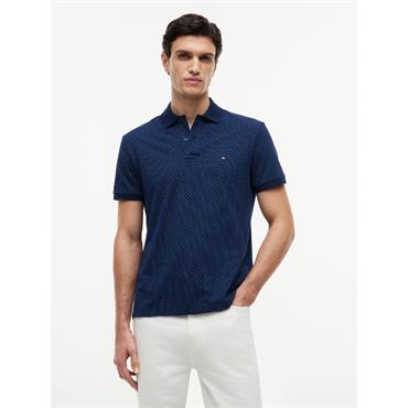 Tommy Hilfiger Micoprint Pique Polo Navy
